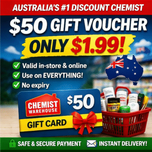 Chemist Warehouse $50 e-voucher code (Australia) – sent by email